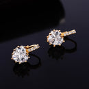 Fashion Stud Earings Gold White Rhinestone Heart Shape Drop Dangle Earrings Jewellry