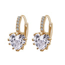Fashion Stud Earings Gold White Rhinestone Heart Shape Drop Dangle Earrings Jewellry