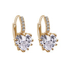 Fashion Stud Earings Gold White Rhinestone Heart Shape Drop Dangle Earrings Jewellry