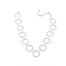 Women Punk Style Geometry Round Circle Collar Choker Necklace Silver