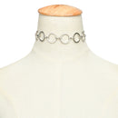 Women Punk Style Geometry Round Circle Collar Choker Necklace Silver
