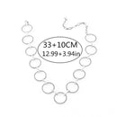 Women Punk Style Geometry Round Circle Collar Choker Necklace Silver