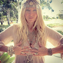 European Retro Silver Coins Tassels Pendant Short Statement Necklace Jewelry