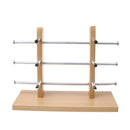 3-Layer Sunglasses Eyeglasses Display Wooden Frame Rack Stand Holder Organizer Silver