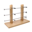 3-Layer Sunglasses Eyeglasses Display Wooden Frame Rack Stand Holder Organizer Silver