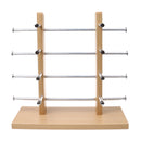 4-Layer Sunglasses Eyeglasses Display Wooden Frame Rack Stand Holder Organizer Silver