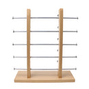 5-Layer Sunglasses Eyeglasses Display Wooden Frame Rack Stand Holder Organizer Silver