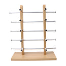 5-Layer Sunglasses Eyeglasses Display Wooden Frame Rack Stand Holder Organizer Silver