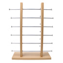 6-Layer Sunglasses Eyeglasses Display Wooden Frame Rack Stand Holder Organizer Silver