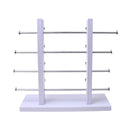 4-Layer Sunglasses Eyeglasses Display Wooden Frame Rack Stand Holder Organizer White