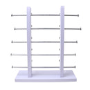 5-Layer Sunglasses Eyeglasses Display Wooden Frame Rack Stand Holder Organizer White