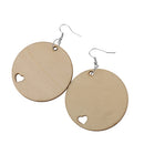 1 Pair Unfinished Wooden Earring Hollow Out Heart Drop Hook Earring Jewelry