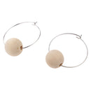 Simple Style Women Girls Wood Bead Hook Earrings DIY Jewelry