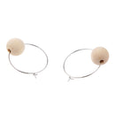 Simple Style Women Girls Wood Bead Hook Earrings DIY Jewelry