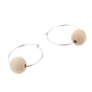 Simple Style Women Girls Wood Bead Hook Earrings DIY Jewelry