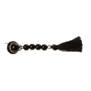 Vintage Beads Long Black Tassel Ear Stud Dangle Earring Women Charms Jewelry