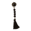 Retro Black Tassel Thread Feather Asymmetric Ear Studs Dangle Earring Women Charms Jewelry Gift