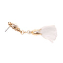 Vintage White Tassel Fringe Ear Stud Long Dangle Earring Women Charms Jewelry