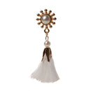 Vintage White Tassel Fringe Ear Stud Long Dangle Earring Women Charms Jewelry