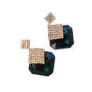 Fashion Women Party Retro Classic Blue Crystal Earrings Ear Stud Dangle Earrings