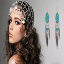Women Jewelry Bohemia Ethnic Style Antique Silver Tassels Dangle Earrings