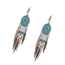 Women Jewelry Bohemia Ethnic Style Antique Silver Tassels Dangle Earrings