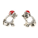 5pcs Puppy Silver Alloy Large Hole Beads Charms DIY European Bracelet Fittings