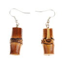 Fashion Women Vintage Fresh Natural Bamboo Root Dangle Pendant Hook Earrings