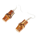 Fashion Women Vintage Fresh Natural Bamboo Root Dangle Pendant Hook Earrings