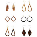 Fashion Women Vintage Fresh Natural Bamboo Root Dangle Pendant Hook Earrings