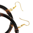 Ethnic Tribe Carbonized Round Bamboo Circle Loop Earrings Women Girls Party Jewelry