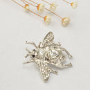 Vintage Women Men Crystal Cute Honey Bee Brooch Pin Insects Pin Jewellery Silver