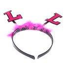 Novelty Pink Fluffy L-Plate Bride to Be Headband Hen Night Head Boppers