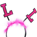 Novelty Pink Fluffy L-Plate Bride to Be Headband Hen Night Head Boppers