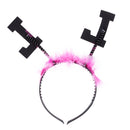 Novelty Pink Fluffy L-Plate Bride to Be Headband Hen Night Head Boppers
