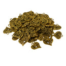 Pack of 50 Vintage Antique Gold Filigree Heart Tibetan Pendants DIY Jewelry Craft