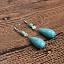 Boho Vintage Ethnic Turquoise Water Drop Pendant Earrings Drop Earrings for Women Party