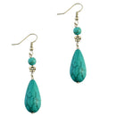 Boho Vintage Ethnic Turquoise Water Drop Pendant Earrings Drop Earrings for Women Party