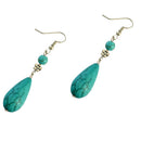 Boho Vintage Ethnic Turquoise Water Drop Pendant Earrings Drop Earrings for Women Party