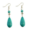 Boho Vintage Ethnic Turquoise Water Drop Pendant Earrings Drop Earrings for Women Party
