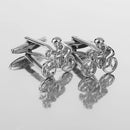 Men Silver Shirt Cufflink Cyclist on Bike Racing Cuff Link Jewelry Gifts