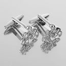 Men Silver Shirt Cufflink Cyclist on Bike Racing Cuff Link Jewelry Gifts