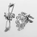 Men Silver Shirt Cufflink Cyclist on Bike Racing Cuff Link Jewelry Gifts