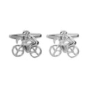 Men Silver Shirt Cufflink Cyclist on Bike Racing Cuff Link Jewelry Gifts