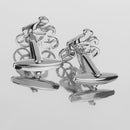 Men Silver Shirt Cufflink Cyclist on Bike Racing Cuff Link Jewelry Gifts