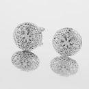 Mens Fashion Jewelry Cuff Links Silver Round Hollow Pattern Button Cufflinks