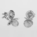 Mens Fashion Jewelry Cuff Links Silver Round Hollow Pattern Button Cufflinks