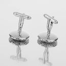 Mens Fashion Jewelry Cuff Links Silver Round Hollow Pattern Button Cufflinks