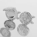 Mens Fashion Jewelry Cuff Links Silver Round Hollow Pattern Button Cufflinks