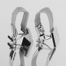 Mens Fashion Jewelry Cuff Links Rhinestone Square Chain Button Cufflinks